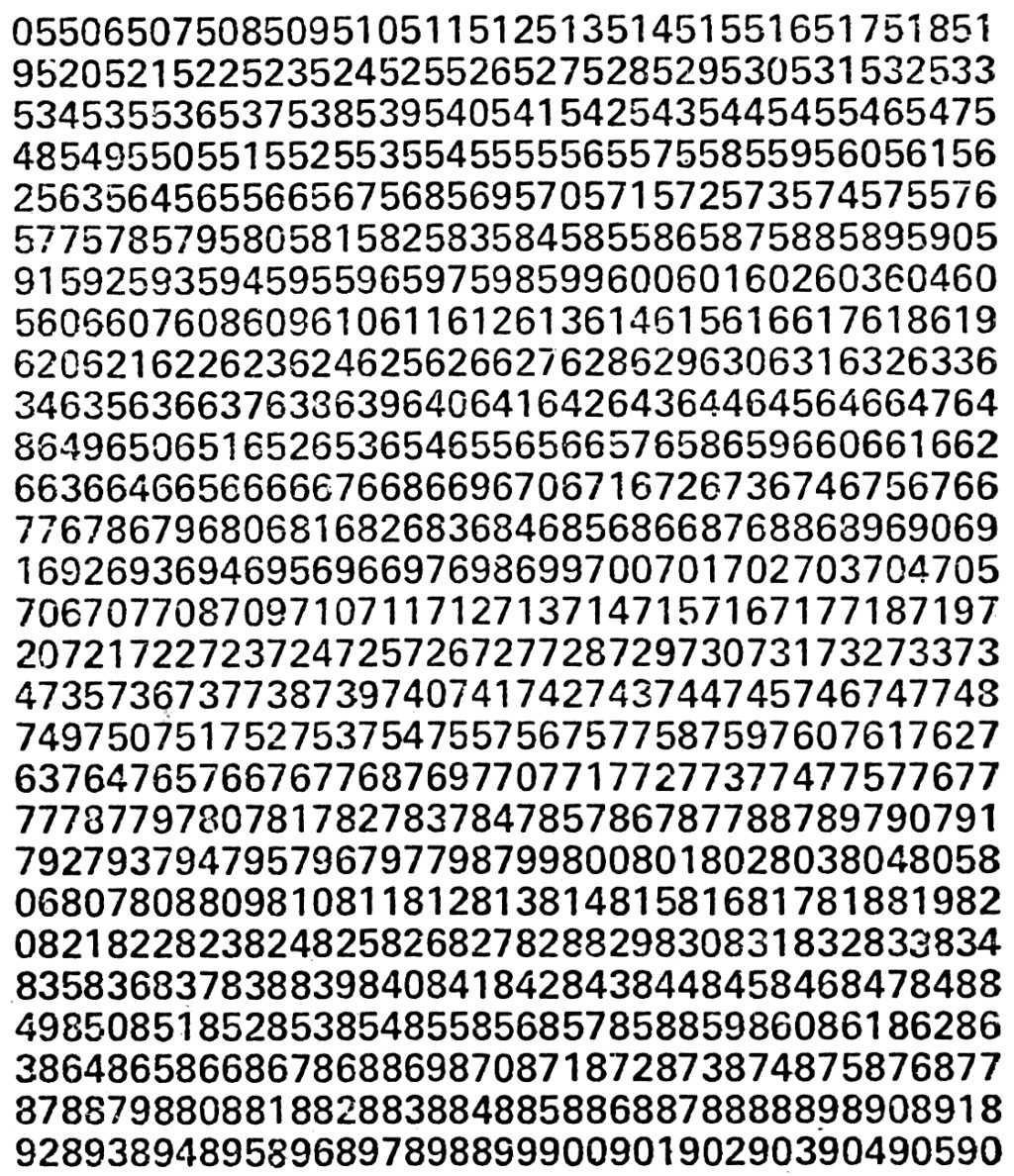 0. Bez tytułu (rzędy cyfr) 1980