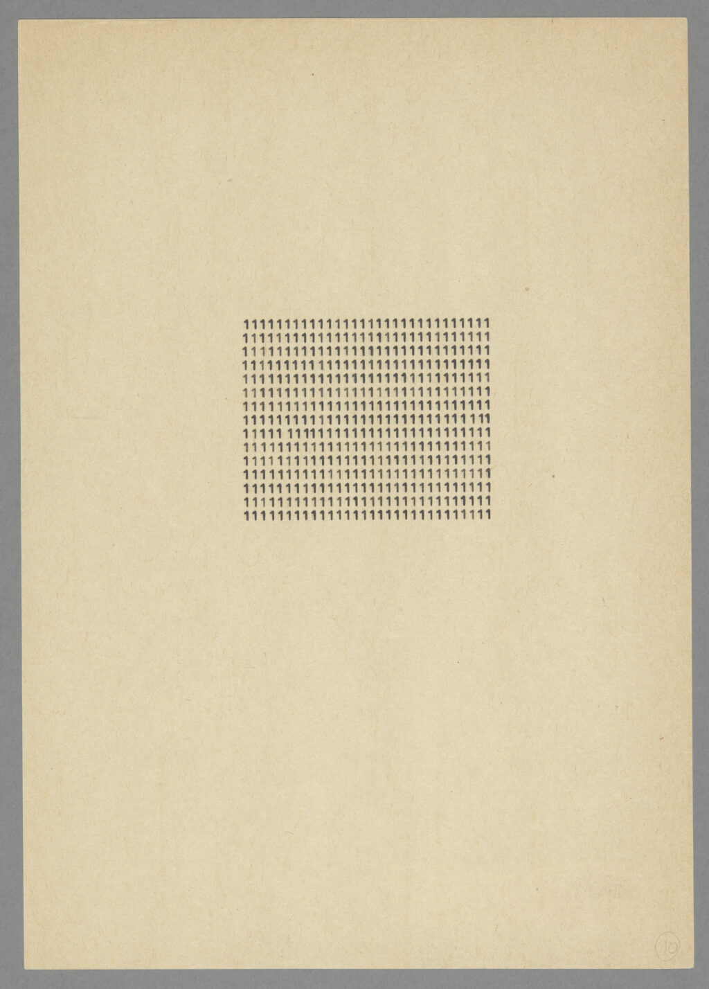 Stanisław Dróżdż, Samotność, Poezja konkretna, 1967, w zbiorach Muzeum Narodowego w Krakowie.